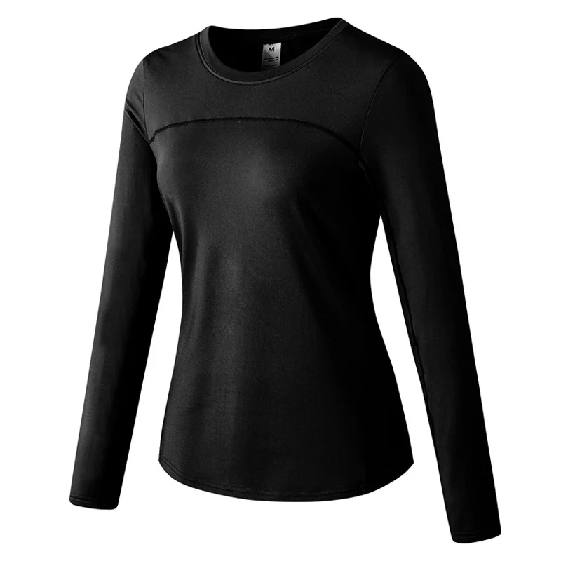 Women\'s Autumn Winter keep Warm long-sleeved Fitness Running Sports Training Top Slim Quick Dry Stretch Gym Top female Yoga tops