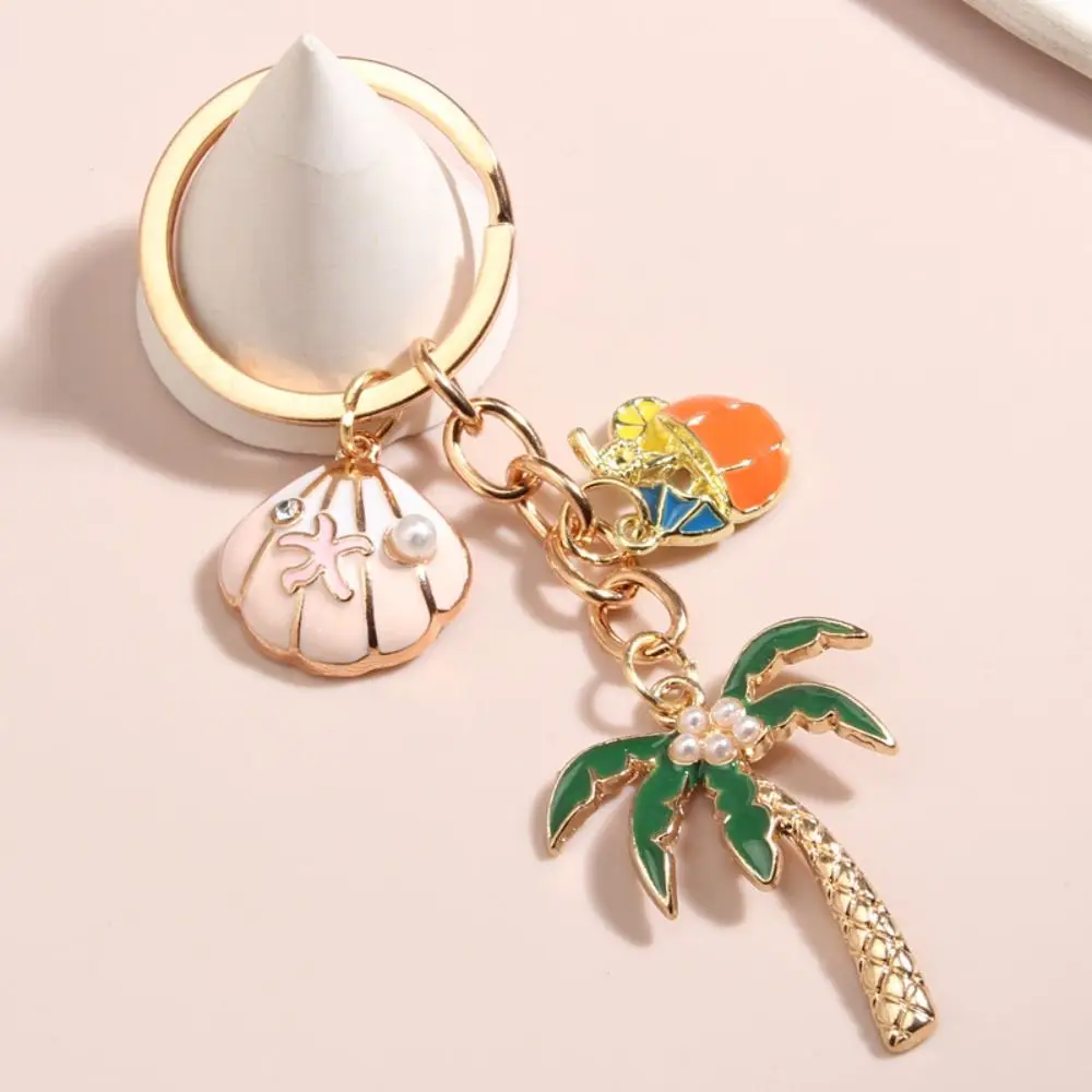 Starfish Starfish Shell Conch Heart Keyring Mermaid Tail Conch Mermaid Tail Keyring Beach Style Glass Ball