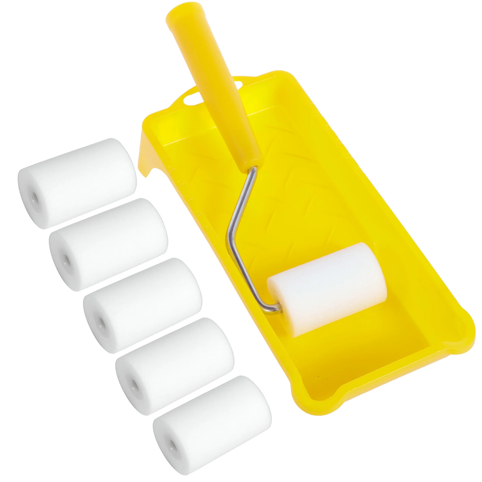 8 buah Set Roller cat 2in Mini Roller cat busa Kerapatan Tinggi Roller cat Roller cat Kit dekorasi lukisan untuk perbaikan