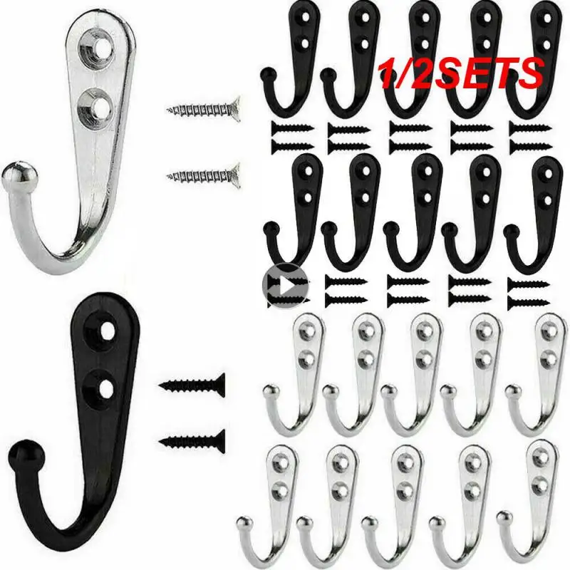 

1/2SETS Retro Key Hanger Double Hole Anti-collision Home Storage Hook Organizer Kitchen Bathroom Accessories Wall Hooks Hangers