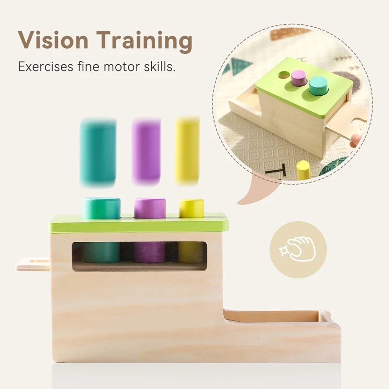 Juguete Montessori para bebés, caja de Macaron de madera, juego de rompecabezas para bebés, juguete deportivo fino para dedos, Color y forma sensorial de juguete, regalo para bebés