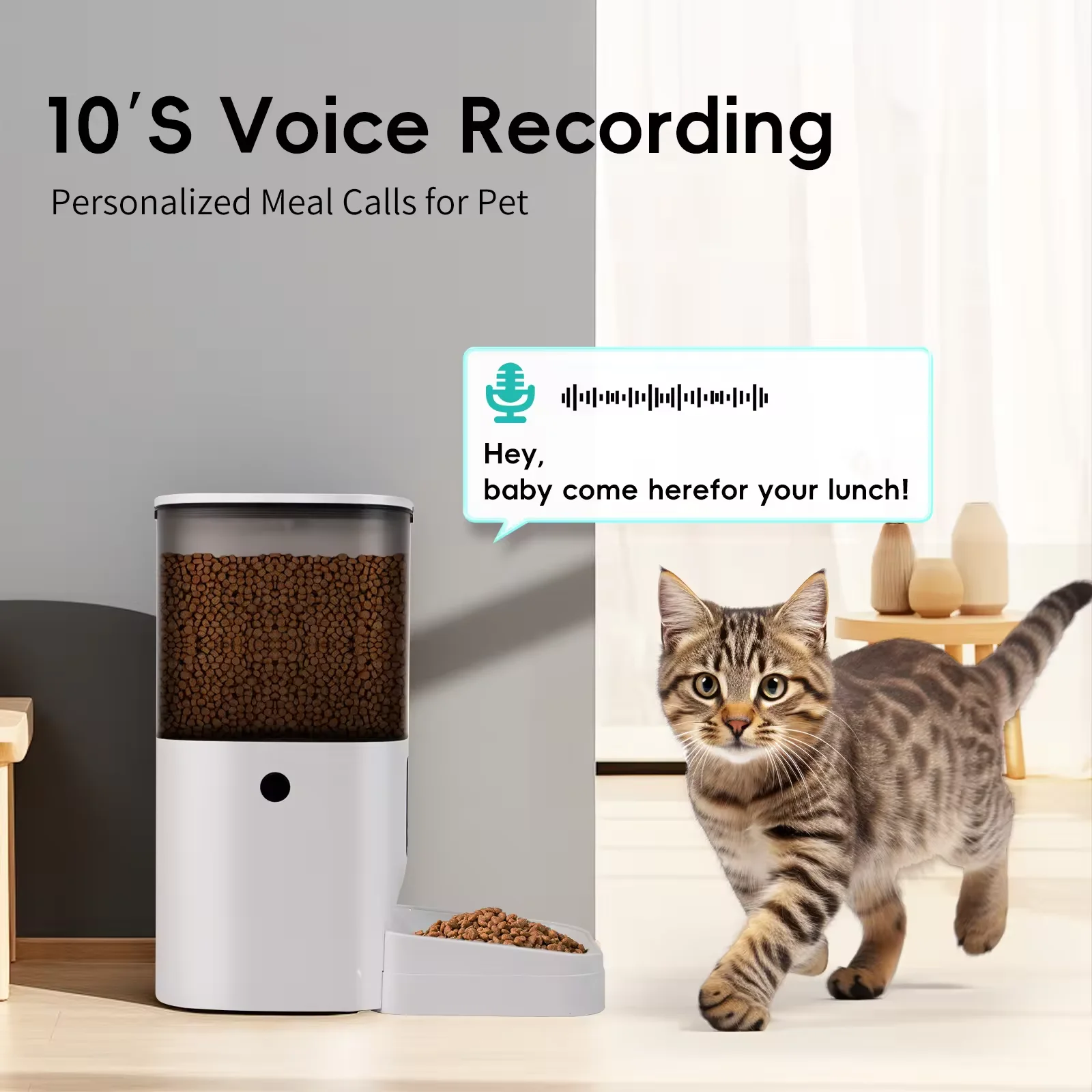 Tuya Dog Cat Smart Pet Feeder Wifi Mobile Phone App Remote Control Microchip Automatic Pet Feeder 6L Capacity