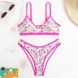 Women's 2025 Bikini Set Sexy Two-Piece Swimsuit with Chest Pad Printed Flower Leopard Beachwear for Swimming And Surfing