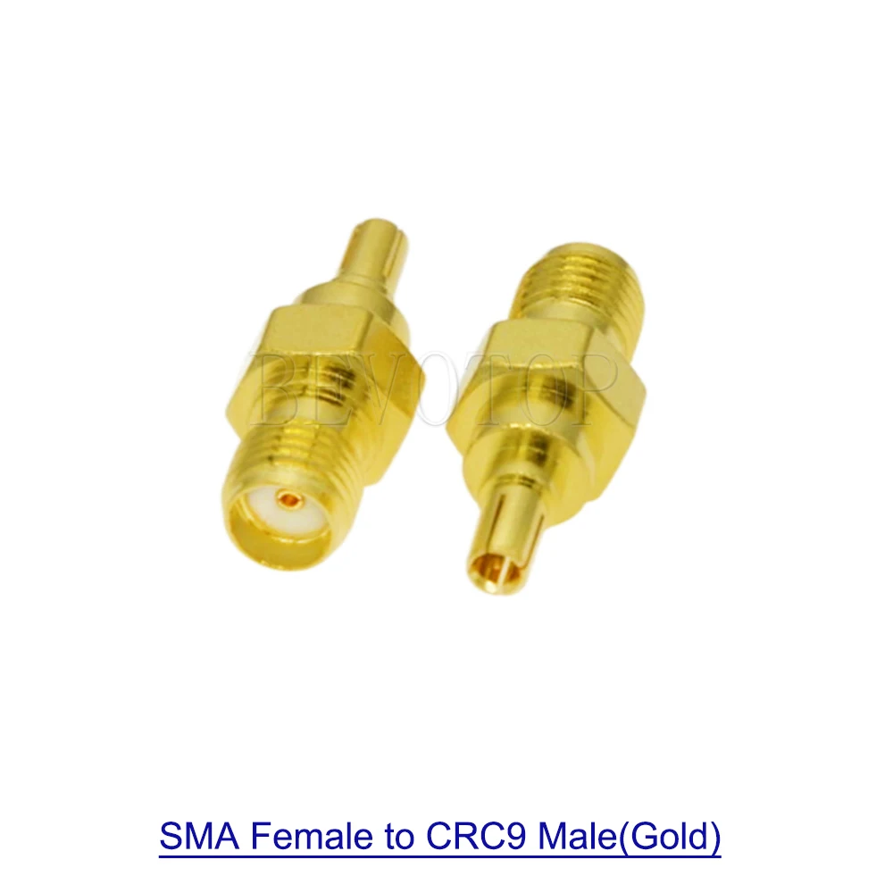 2Pcs/Lot SMA to TS9/CRC9 50 Ohm Straight RF Coaxial Adapter Coax Connector Gold Plated/Nickel Plated