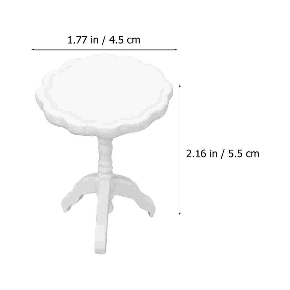 Kanten Kleine Ronde Tafel Model Miniatuur Meubels Ijdelheid Decor Houten Micro Scene Home