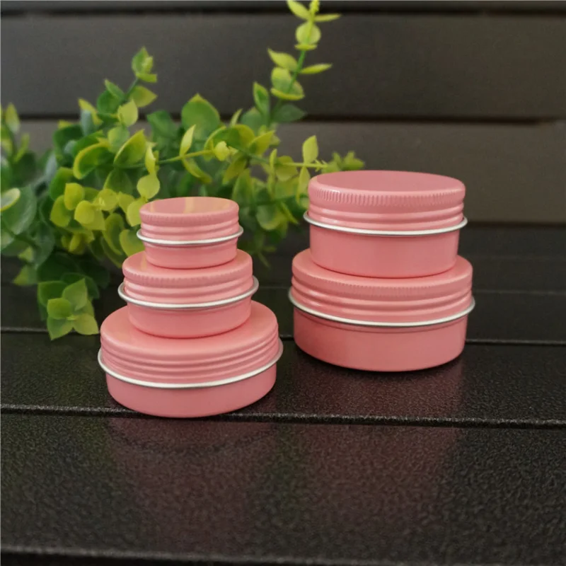 

5/10/15/20/30/50/60/80g Empty Round Aluminum Box Metal Tin Cans DIY 30ml Pink Cosmetic Cream Refillable Jar Tea Aluminum Pot