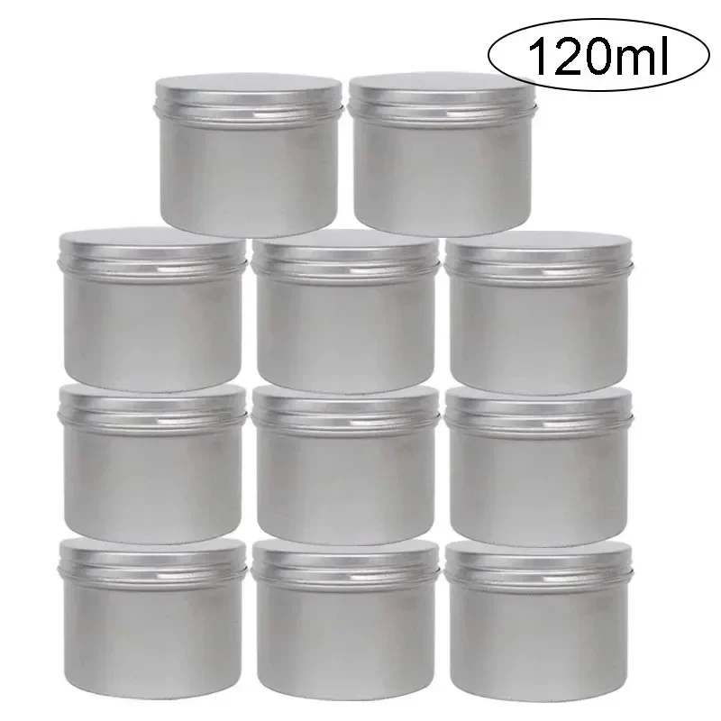 Tarro de aluminio para cosméticos, recipiente redondo con tapa para té, tarros de vela, organizador de maquillaje y crema facial, 120ml, 6/12/18/24/48 piezas