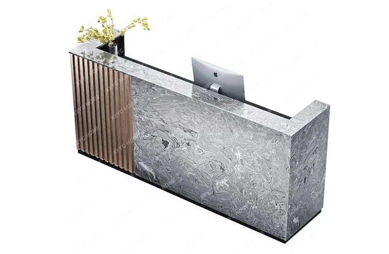 A  Asmt52 Marble company reception desk high-end clothing store bar checkout page atmospheric stainless steel
