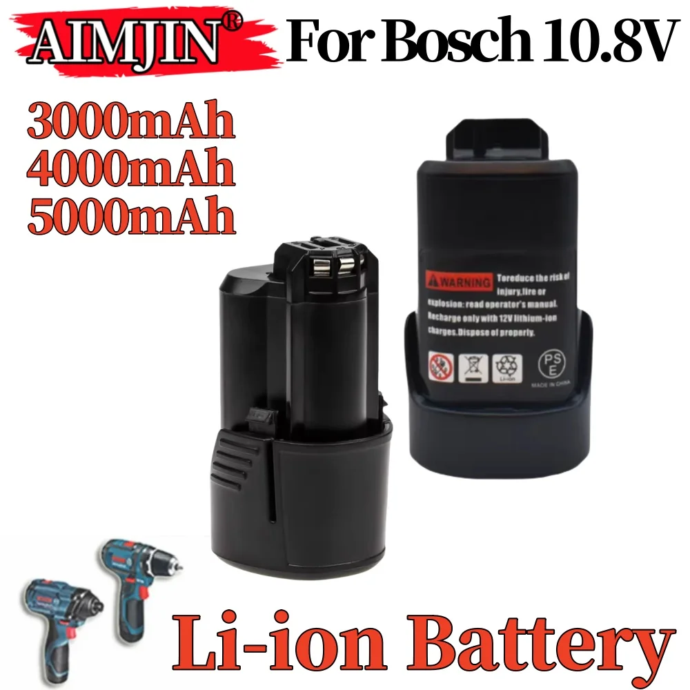 

For Bosch 10.8V 3000/4000/5000mAh Li-ion Battery,CompatibleTSR1080 GSR10.8-2 GSA10.8V Power Tool