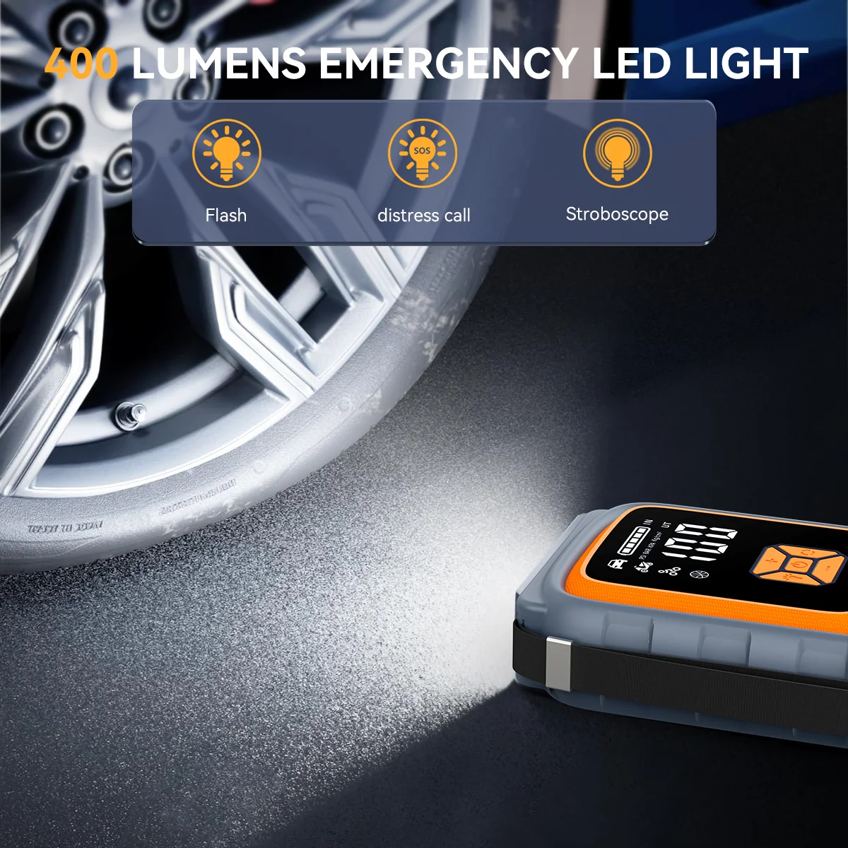 9000A سيارة الانتقال كاتب بطارية حزمة 12 فولت المحمولة الداعم ل 12L الغاز و 10L الديزل شاشة الكريستال السائل USB شحن سريع مصباح ليد