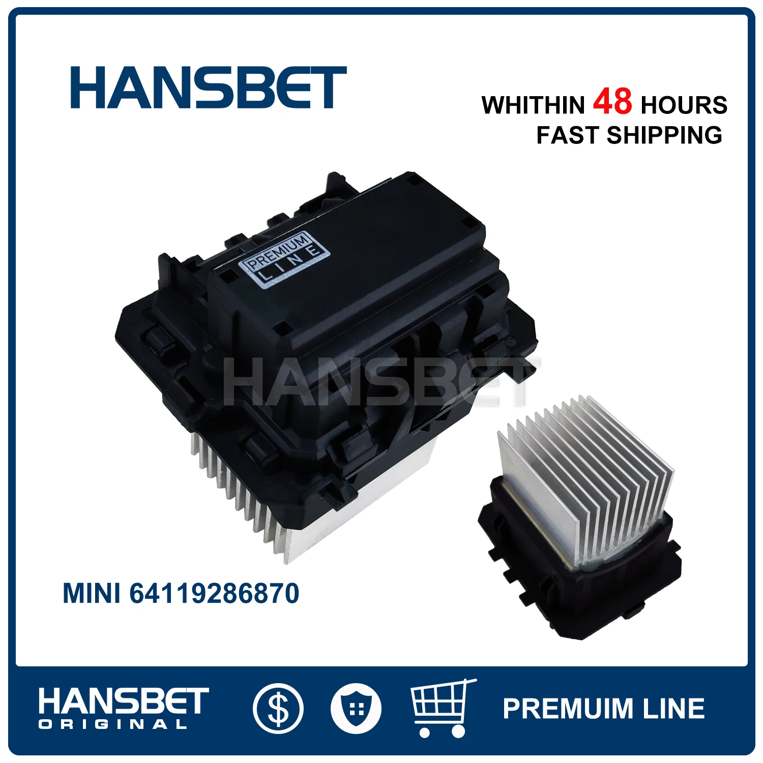 Blower Motor Regulator Resistor 64119286870 For MINI Cooper Cooper/Countryman/Paceman 13-16 R55 R56 R57 R58 R59 R60 R61 HANSBET