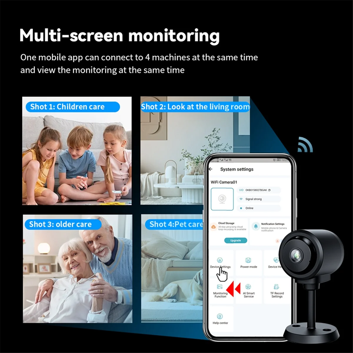 LRGJS C1 1080P HD WIFI Mini Camera Built-in Battery IP Remote Monitoring Camcorder IR Night Vision Baby Cam Invisible-Cam