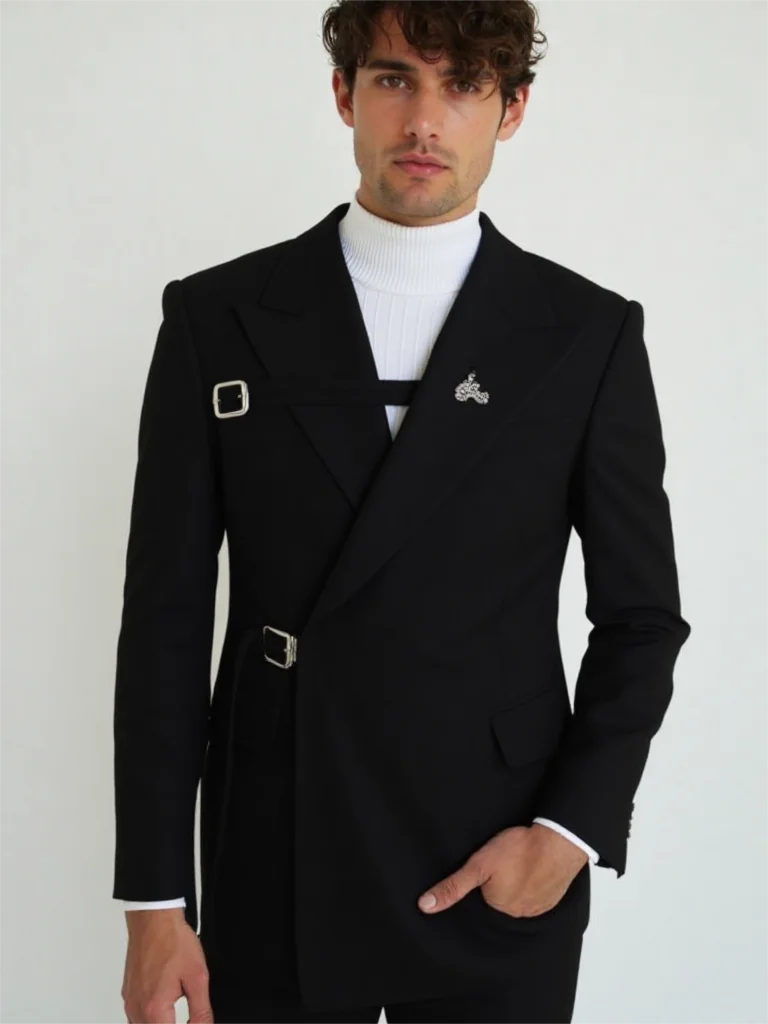 

Suits & Blazers Wedding Suits For Men Black Coat Pant Latest Costume Homme Double Breasted Formal Tuxedo Groom Suit Dresses