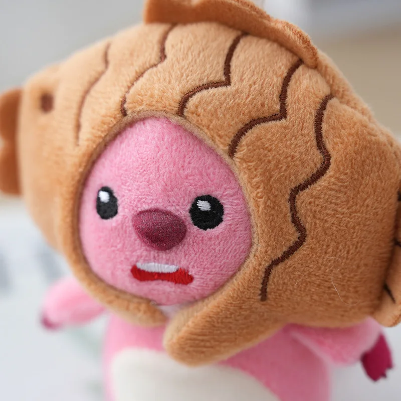 New Loopy Keychain Cute Taiyaki Cross-dressing Ring Backpack Key Pendant Plush Doll Gift Toy Anime Accessories