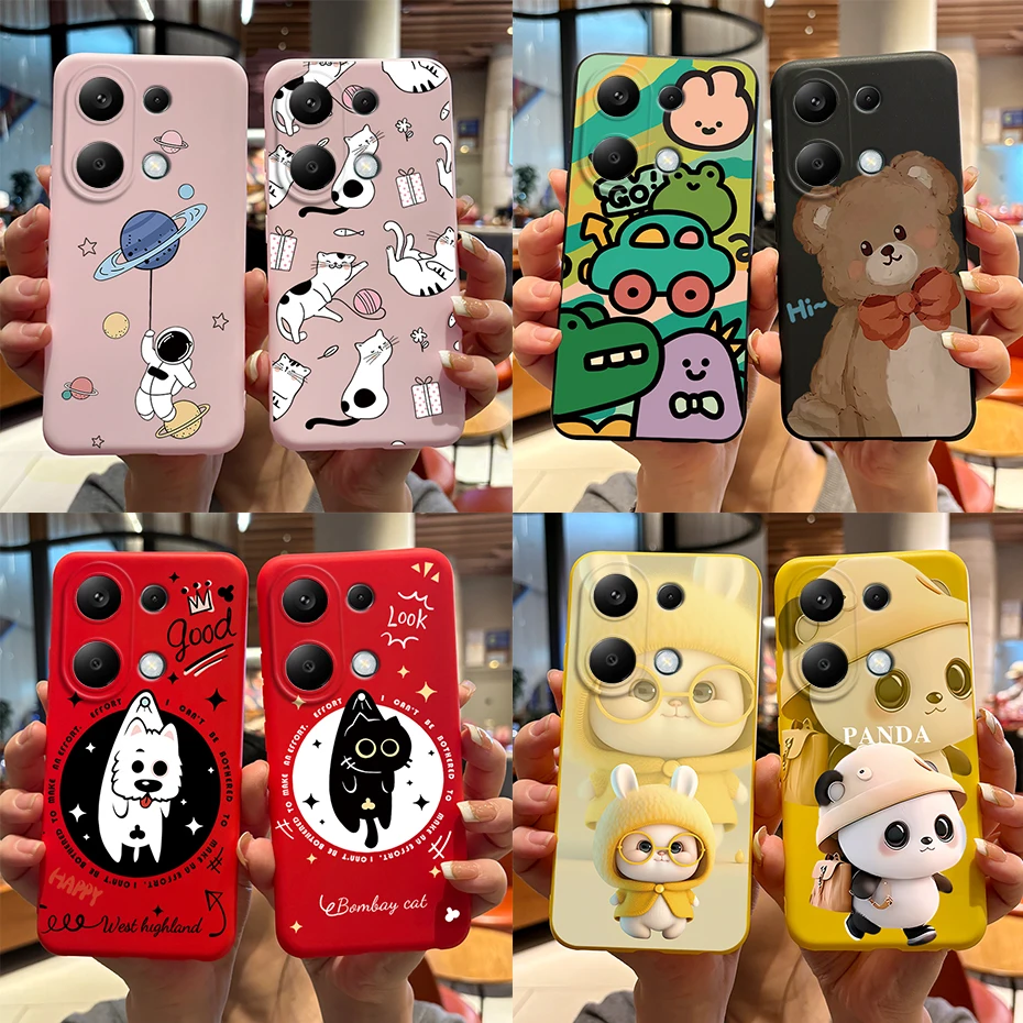 For Xiaomi Poco M6 Pro Case Soft Silicone Cute Cat Panda Shockproof Cover for Poco M6 Pro 4G TPU Coque Funda Shell M6Pro 6.67''