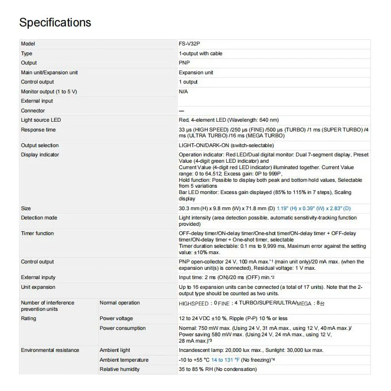 Brand New Genuine FS-V32P KEYENCE fiber optic amplifier sensor