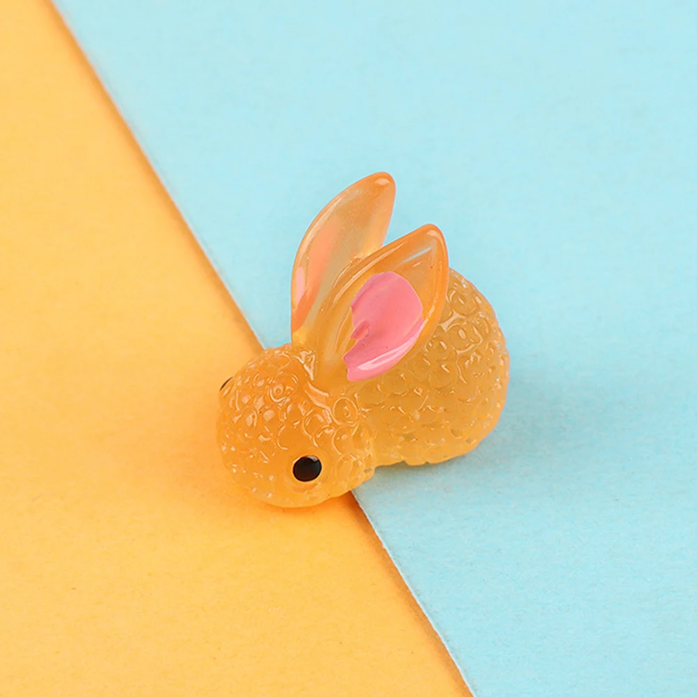 

20Pcs Resin Bunny Crafts Night Glow Rabbits Miniature Ornaments Creative Rabbit Decorations Micro Landscape Figures