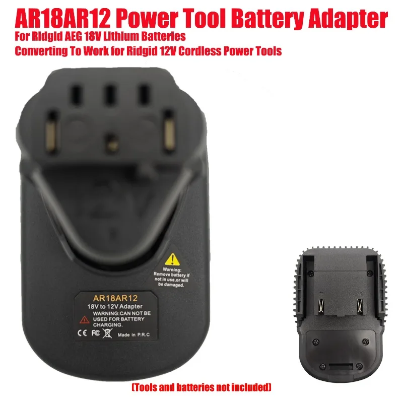 For Ridgid AEG 18V Lithium Batteries Converting To Work for Ridgid 12V Cordless Power Tools AR18AR12 Power Tool Battery Adapter