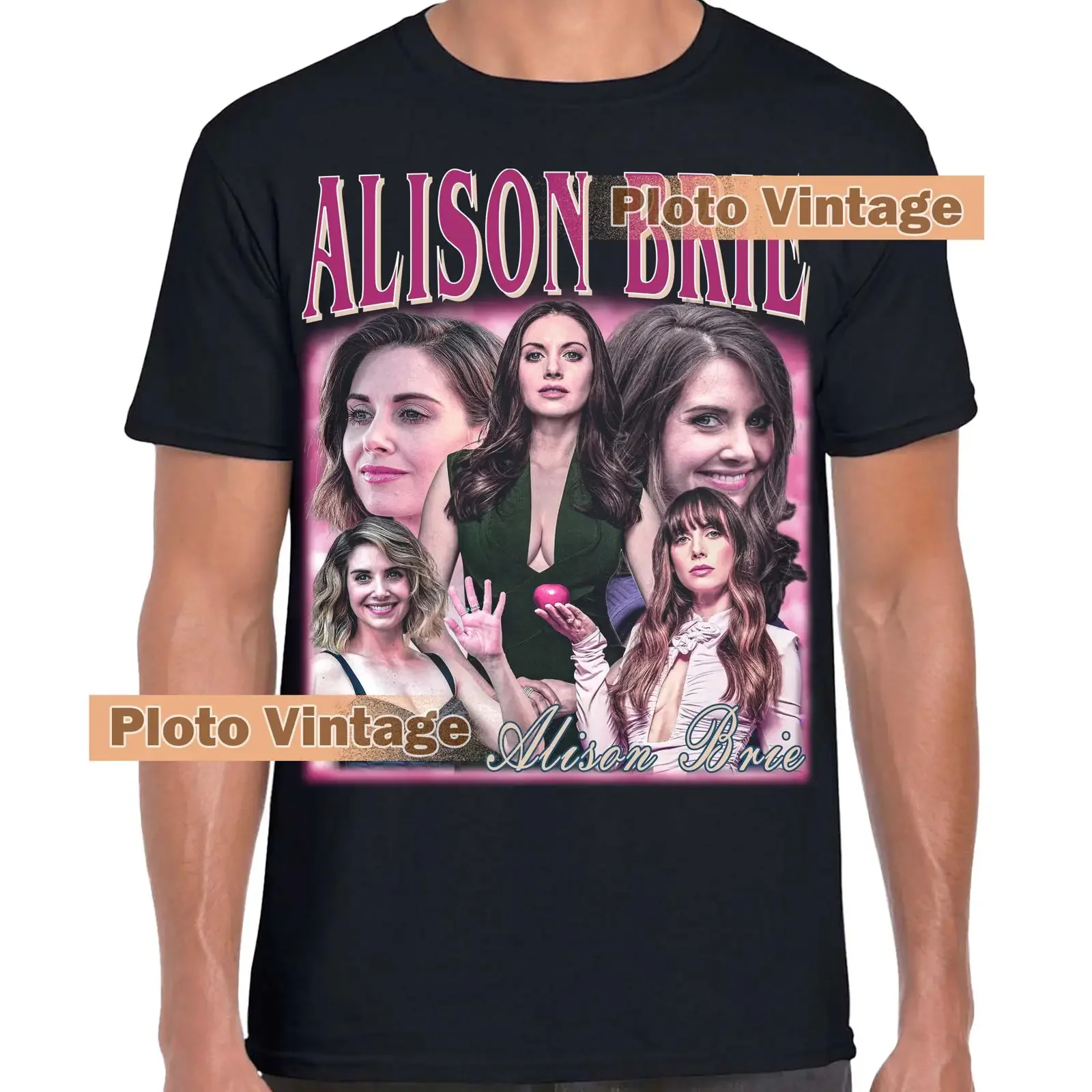 Vintage Alison Brie T Shirt Retro Celebrity Bootleg DTG Print Casual Eco Friendly Fashion  vintage Washed fashion Versatile