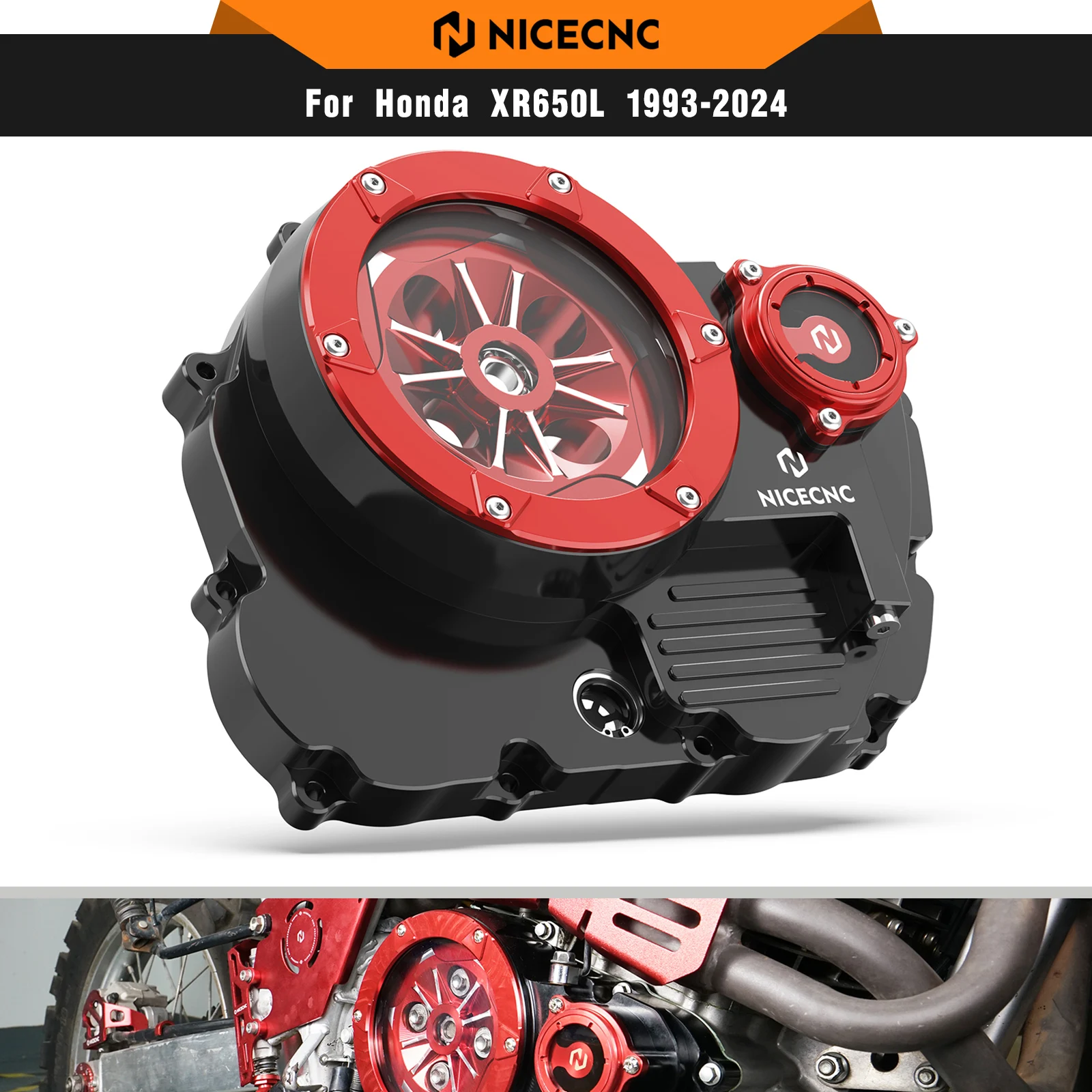 NICECNC For Honda XR650L XR 650L XR 650 L 1993-2024 2023 2022 2021 2020 Motorcycle Transparent Engine Clutch Cover Protector