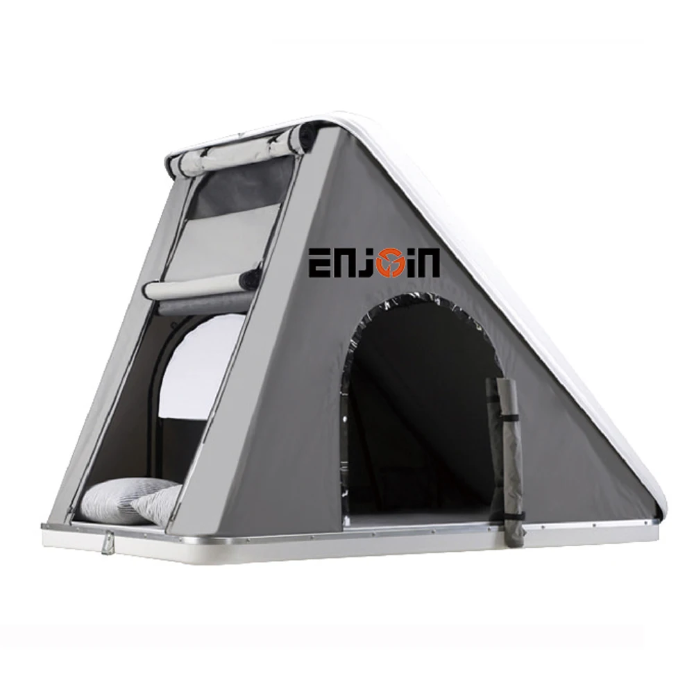 ENJOIN Hard Shell Roof  Tent Car Roof   Tent for Camping Outdoor, White Grey