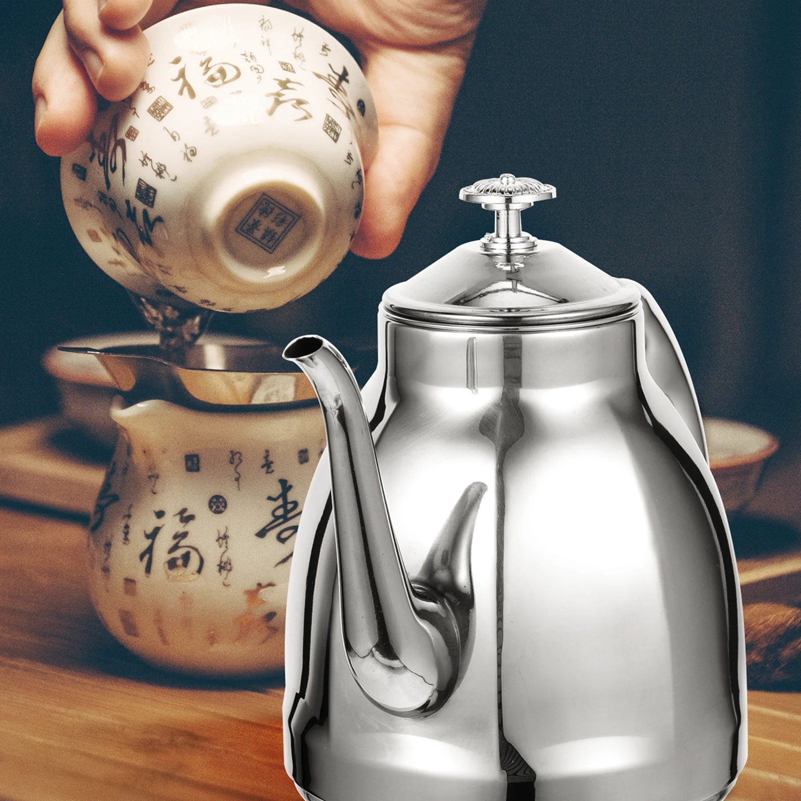 

Stainless Steel Kettle Tea Coffee Pot Kitchen Water Jug Filter Supply Practical Family Stovetop Rust Steel Bubble Wear