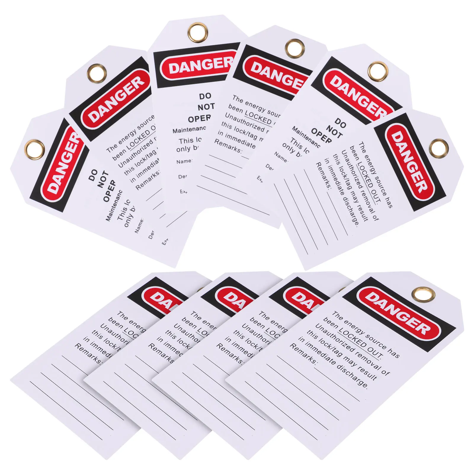 

10pcs Safety Warning Tags Universal Hanging Tags Do Not Operate Equipment Metal PVC Prominent Signs Industrial Traffic