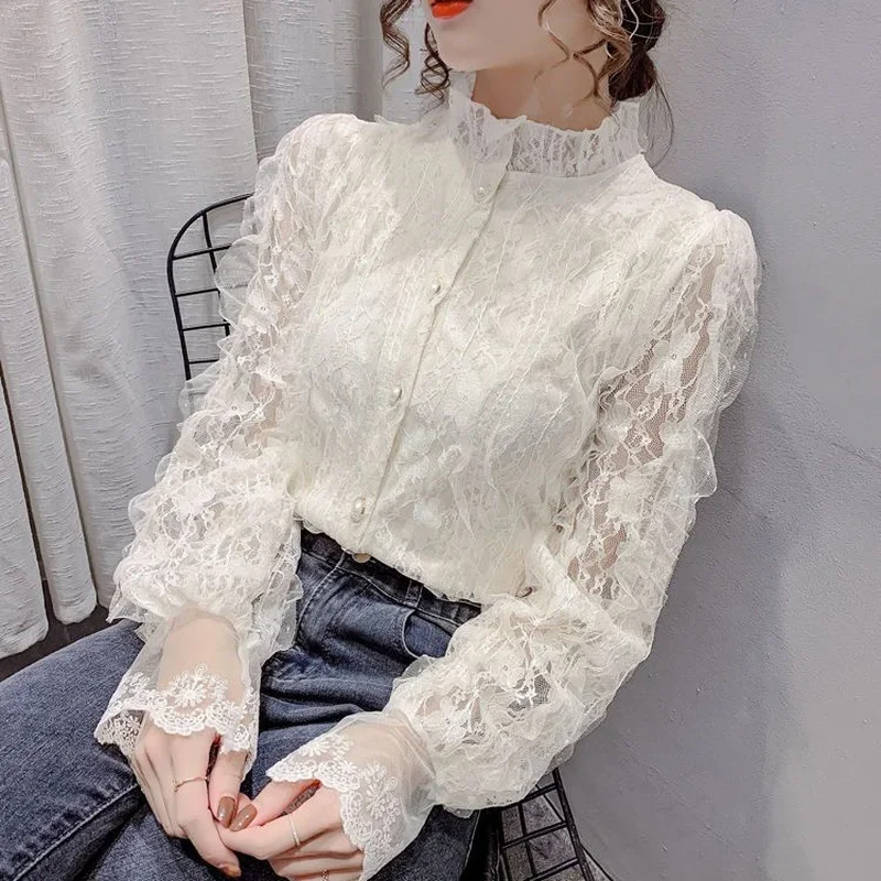 Shirts Women Tender Autumn Light Soft Slim Femme Popular Korean Style Elegant Blusas Inside Daily Solid All-match Holiday Basic