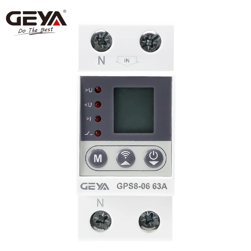 GEYA GPS8-06 Wifi KWH Measuring Switch Current/Voltage Protective Device with Metering Function 32A 40A 63A 80A 220V LCD Display