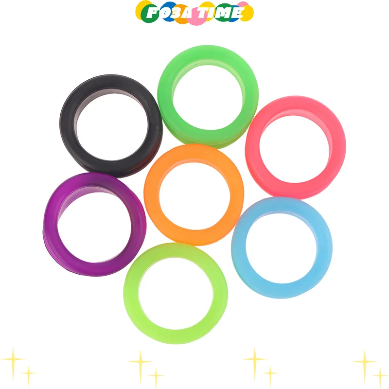 10Pcs Professionelle Barber Haar Schere Schere Finger Ringe Griffe Einsätze Weiche Silikon Ring Für Salon Barbers