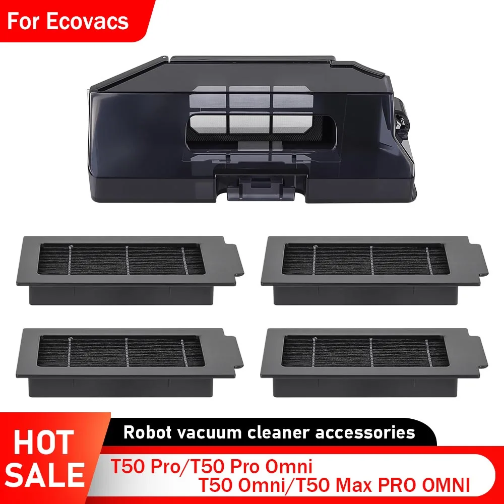 Dust Collection Bin Box for Ecovacs Deebot T50Pro/T50 Pro Omni/T50 Omni/T50 Max PRO OMNI Robot Vacuum Consumable Dust Box Filter