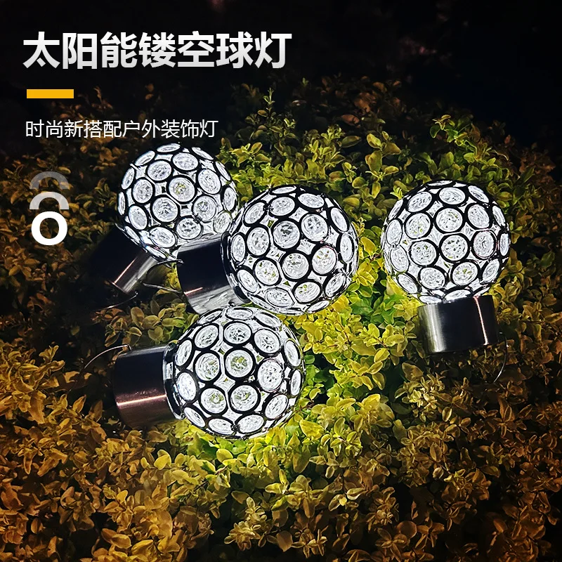 New solar powered outdoor rainproof pendant light  control hollow out light lawn garden courtyard atmosphere light