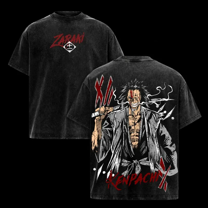 Anime BLEACH Peripherals Graphic Print T-shirt Men Women Vintage Washed Cotton Loose Casual Oversize Short Sleeve Summer New Tee