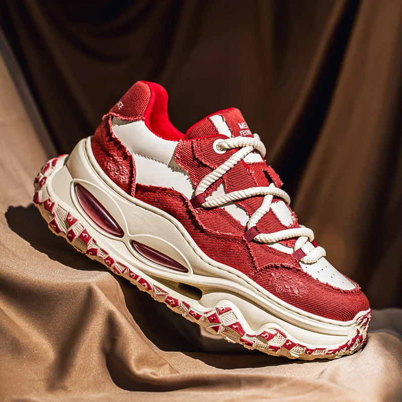 

Осенние дизайнерские кроссовки для мужчин, уличная мужская обувь на массивном каблуке, парусиновые кроссовки на платформе, мужская повседневная спортивная обувь для бега