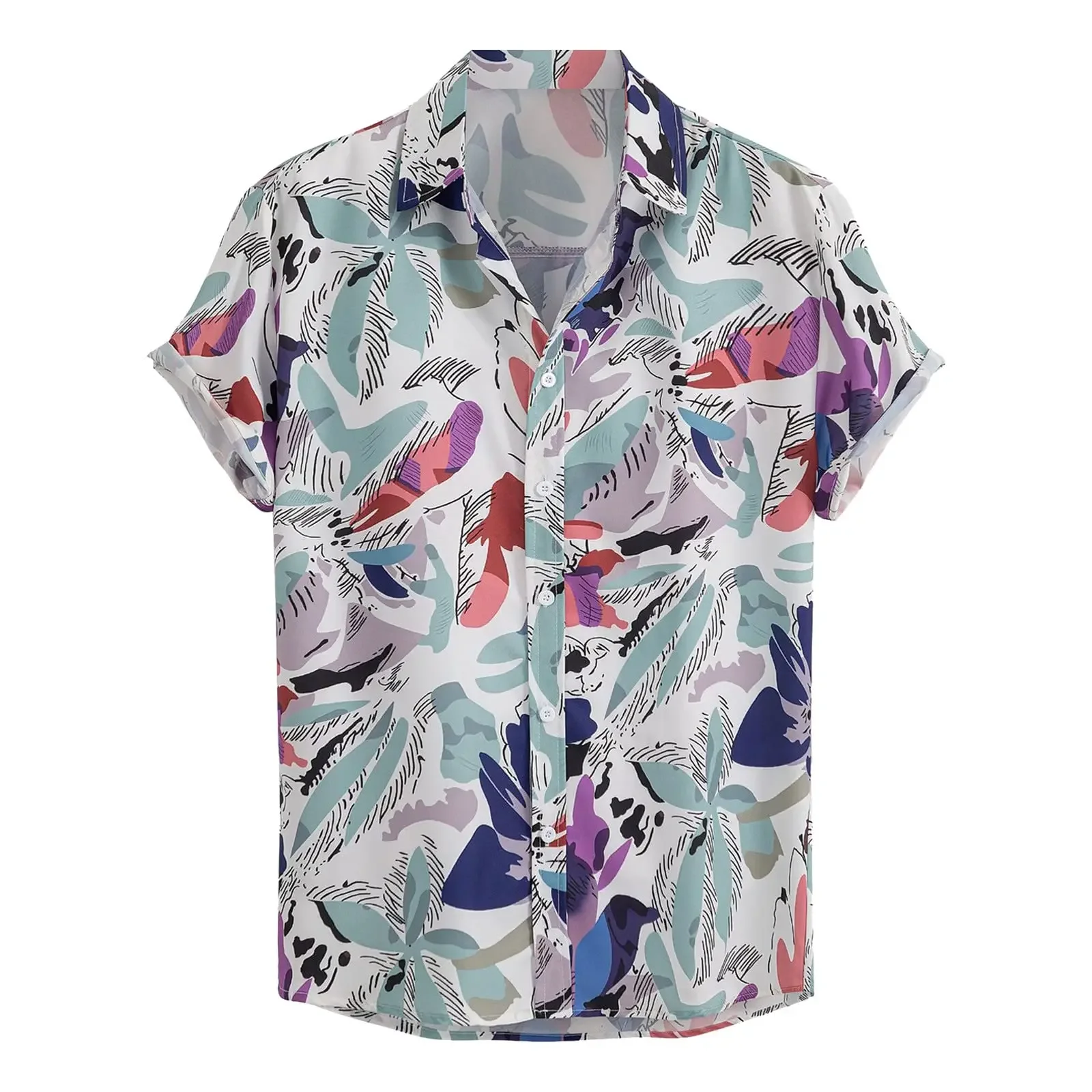 

Мужские гавайские рубашки, летние повседневные гавайские рубашки с короткими рукавами и пуговицами с принтом для отпуска, мужские рубашки с короткими рукавами