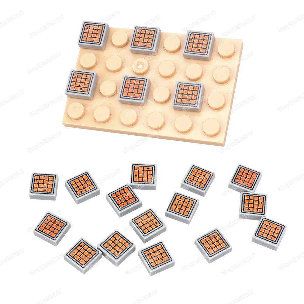 Calculator Orange Color Button +-= Pattern 3070 Printed Building Block Tiles Figures Accessories Match Model Child Gift Diy Toys