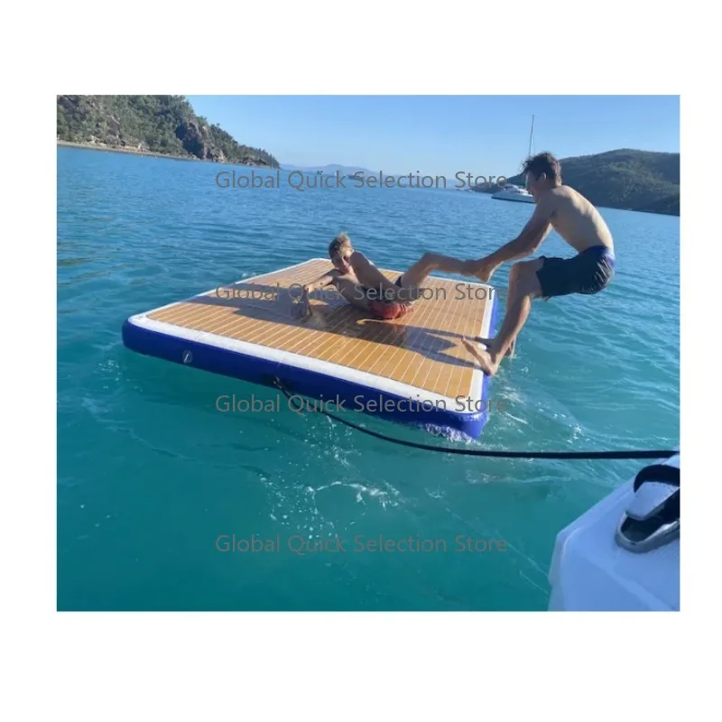 2025New Design Customized Air Dock 6 Person Inflatable Water Floating Island Platform
