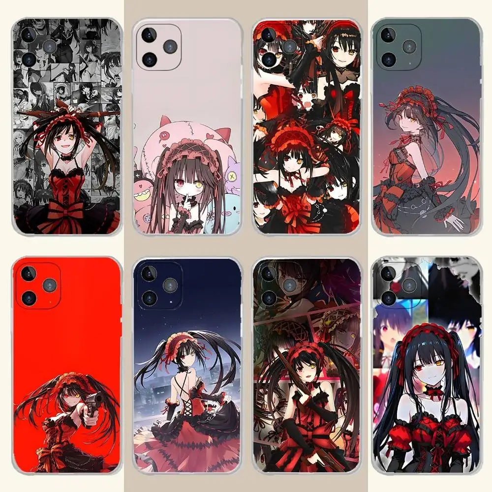 

T-Tokisaki Anime Kurumi Phone Case For iPhone 17,16,15,14,13,12,11 Pro,Max,Plus,X,XS,XR,SE4,E Mini Transparent Soft Cover