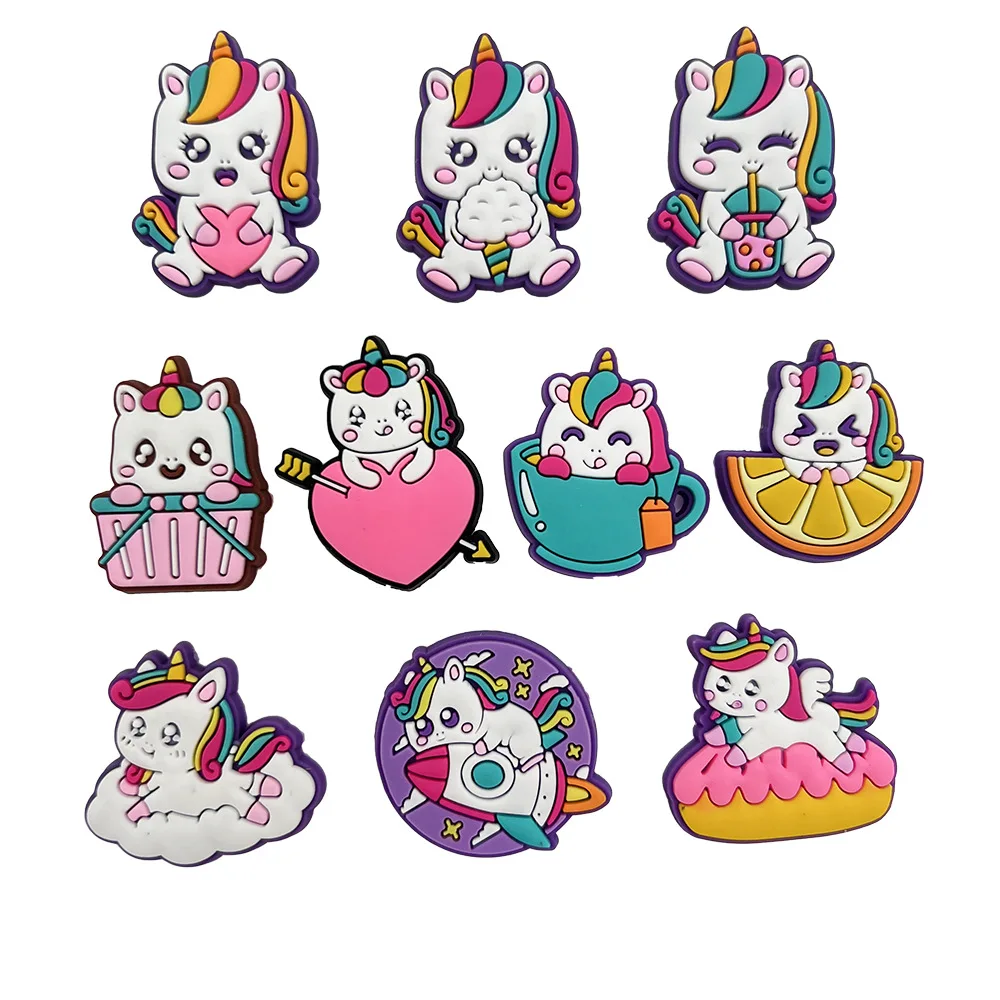

Shoe Charms Accessories for Crocs Sandals Shoe Buckle PVC Soft Rubber New Unicorn Accessory DIY in Stock Toy Anime Cartoon Frind