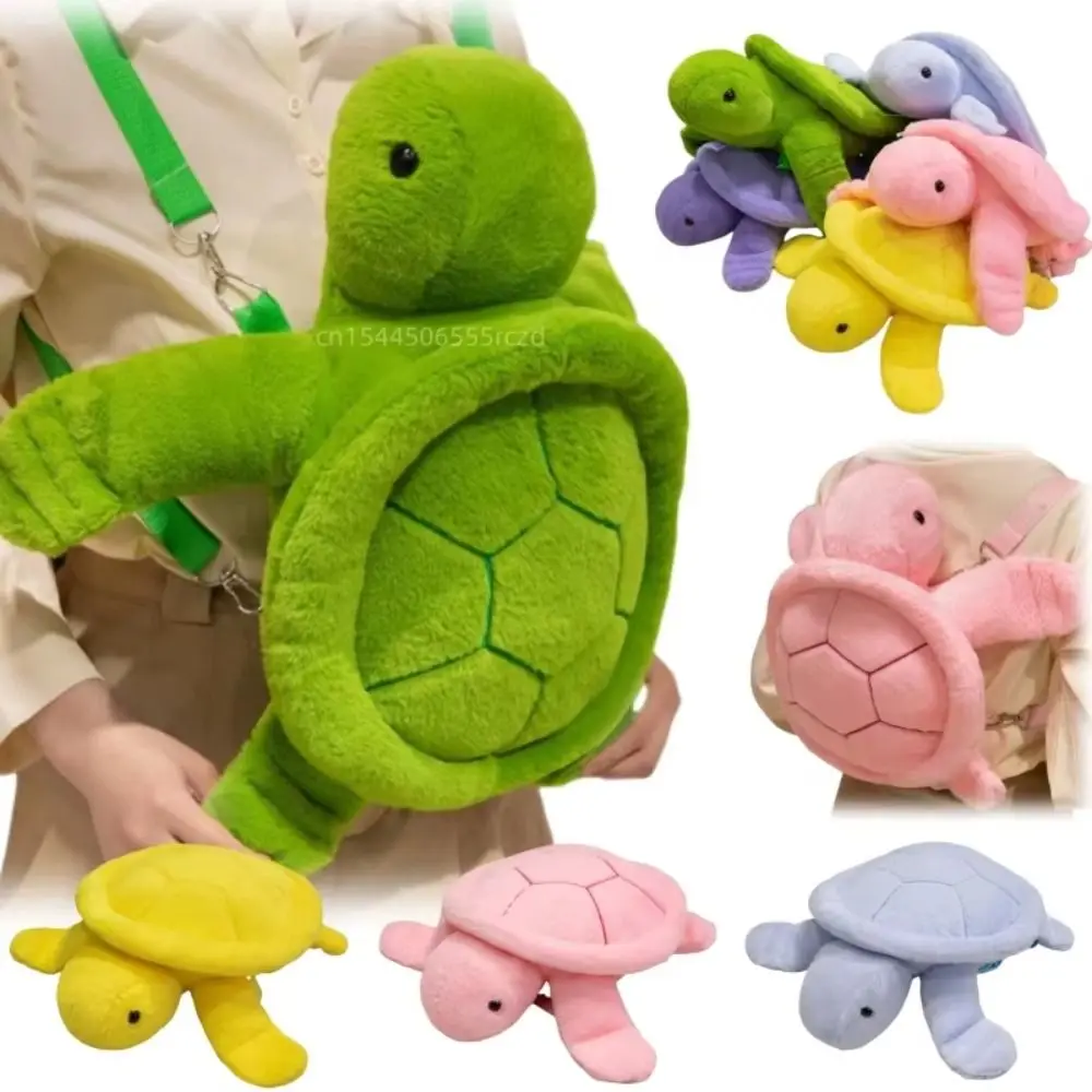 الحيوانات الإبداعية السلاحف أفخم على ظهره حقيبة الهاتف أفخم دمية السلحفاة دمية حقيبة كتف 40 سنتيمتر لطيف الكرتون أفخم المدرسية الطلاب