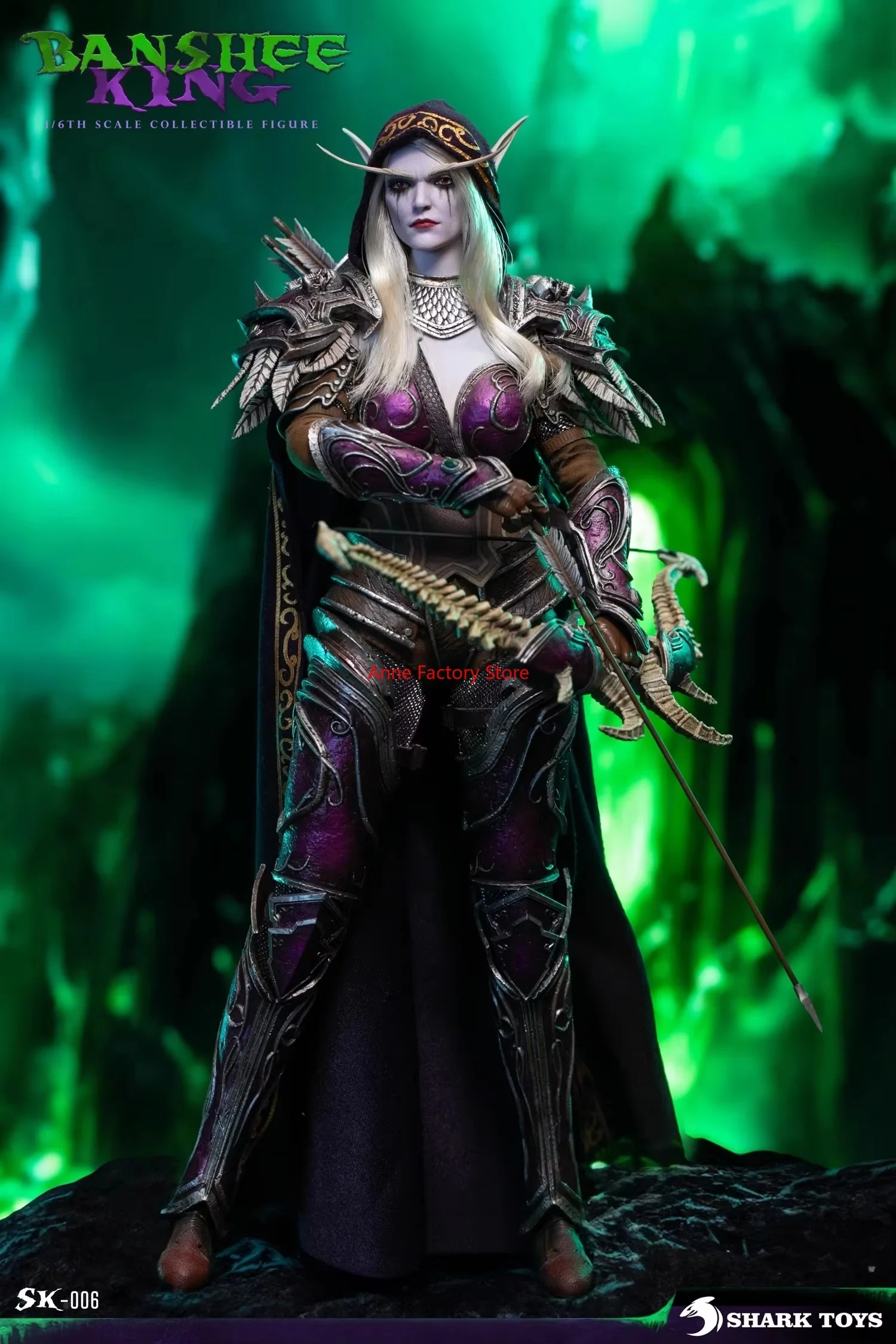 

In Stock SHARK TOYS SK-006 1/6 Scale HIGH ELVES The King Of Demons Sylvanas Windrunner Full Set Action Figures Model Toys Gifts