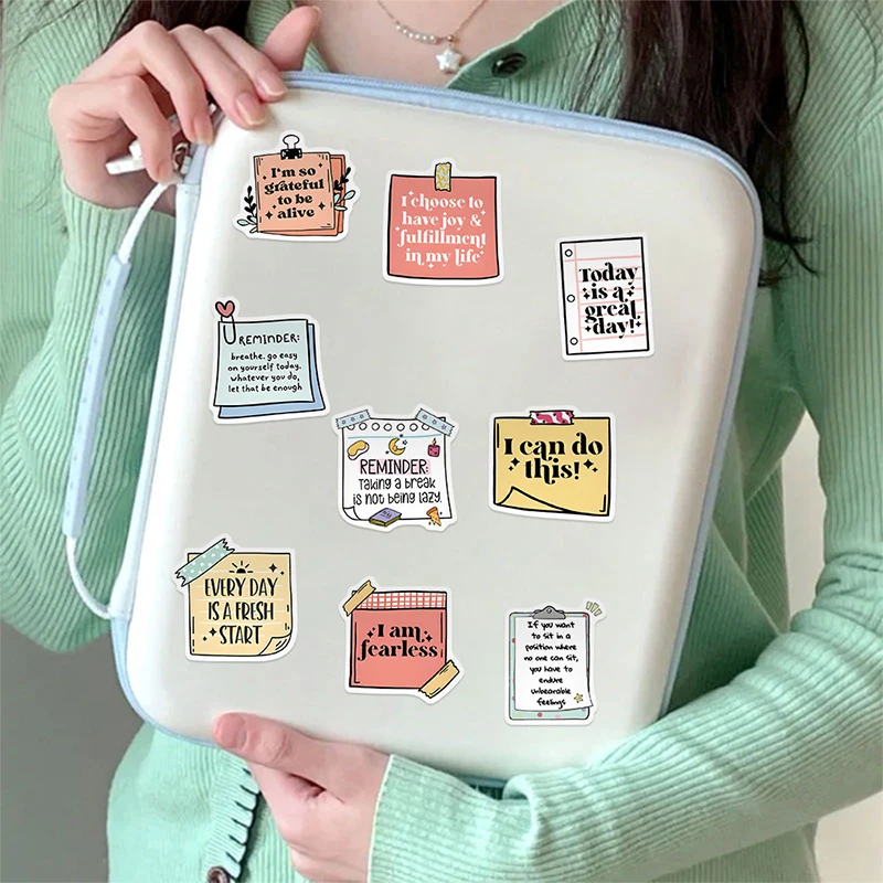 50 قطعة ملصقات الصحة العقلية الكرتونية الملونة الديكور ملاحظة غرفة دفتر الغيتار الإبداع مقاوم للماء لعبة ملصق حائط من الفينيل