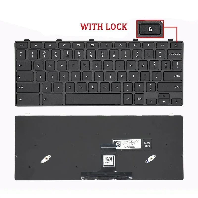 FORNew Genuine Laptop Rreplacement Keyboard Compatible for DELL Chromebook 11 3100 5190 2-in-1 00D2DT 0OD2DT 0H06WJ