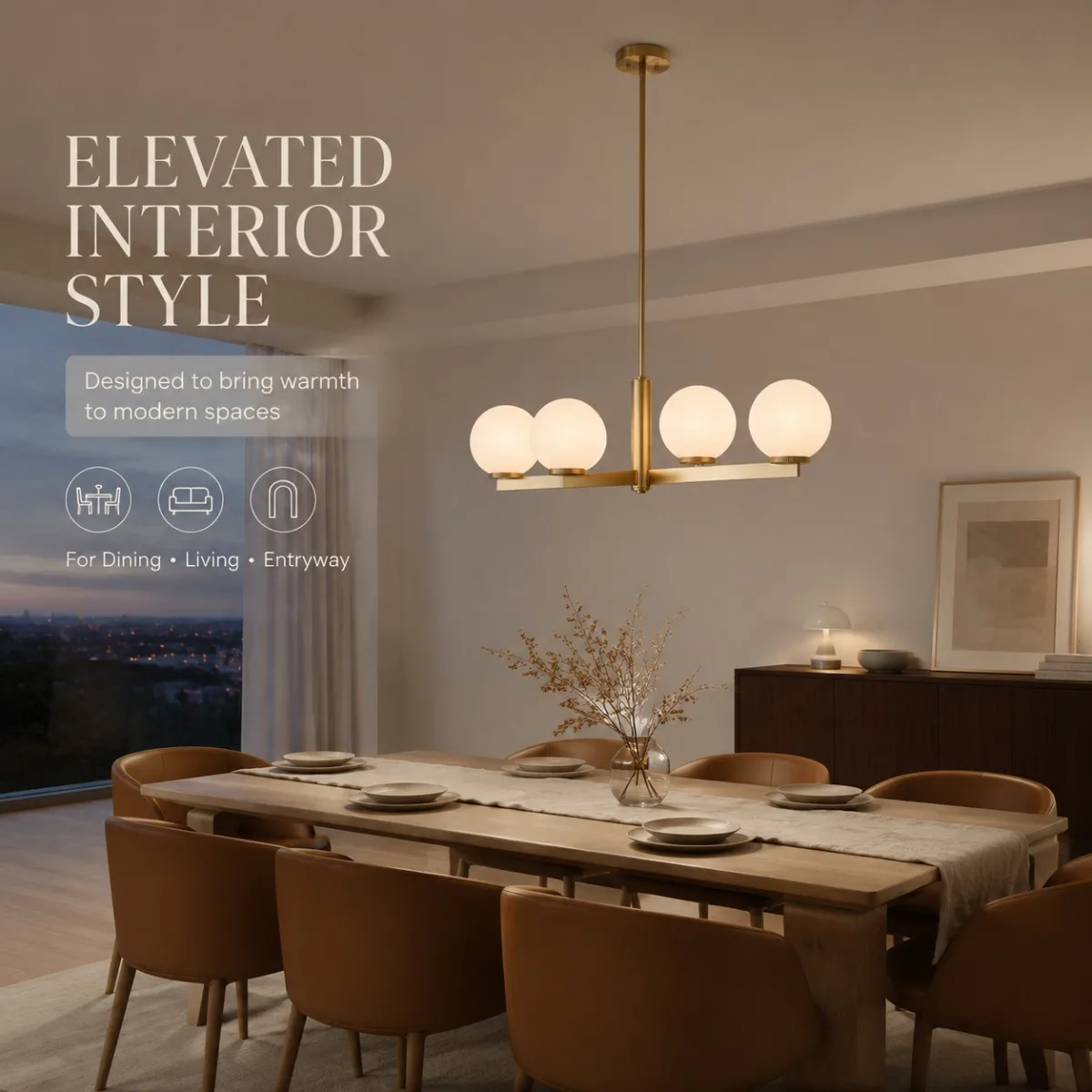 Modern Nordic 2026 Latest Branch Chandelier Frosted Glass Globe Solid Brass Frame Height Adjustable for Dining Room Decor