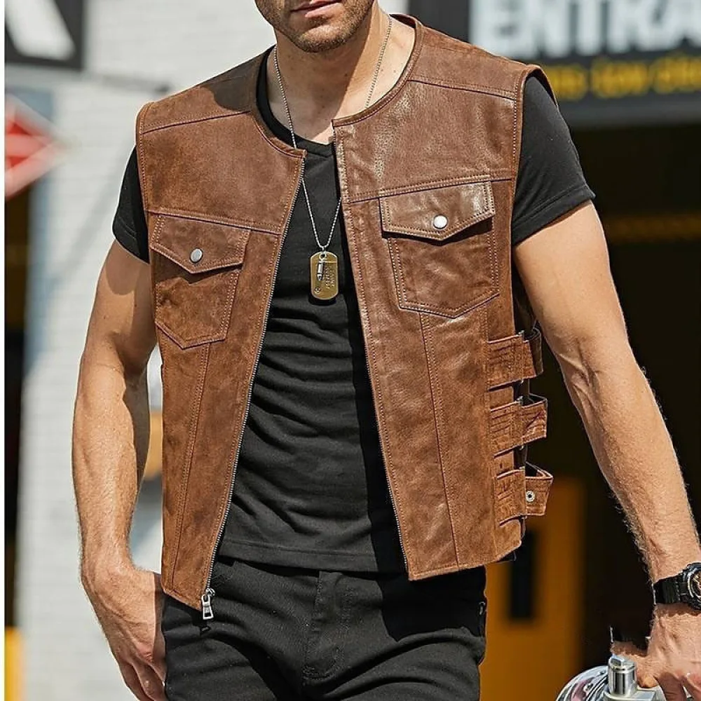 Mens Casual Vest Korean Style Single Breasted Slim Fit Waistcoat Autumn Spring Sleeveless Jacket Outerwear Formal Male Top
