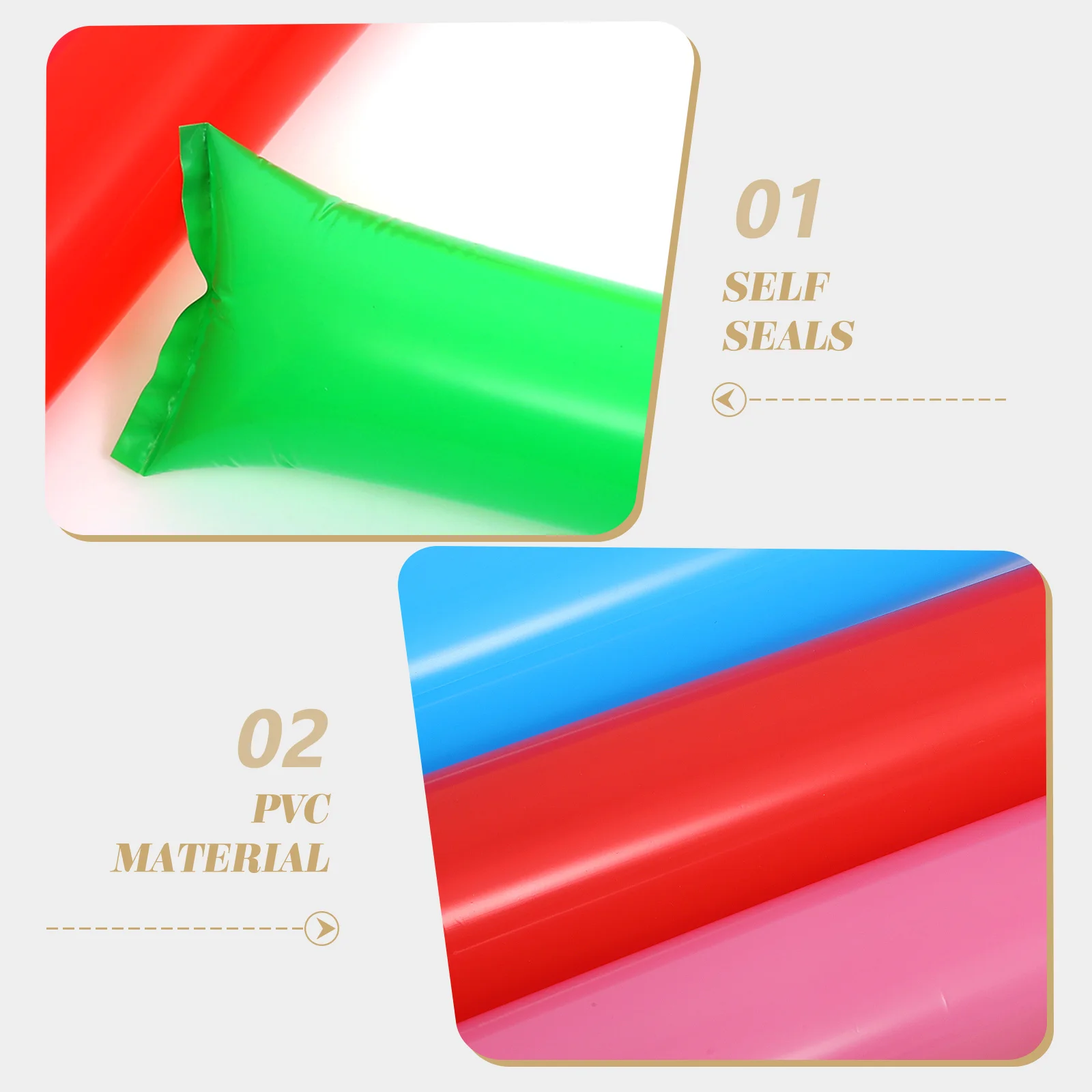 

20 Pcs PVC Inflatable Cheering Sticks Self Sealing Cheerleader Noise Makers for Parties Sporting Events Rallies Parades