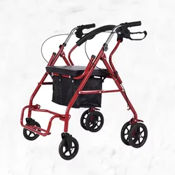 Rollator Folding Walker Portable Patient Adjustable Shopping Medical Outdoor Steel Walking Aids with Seat