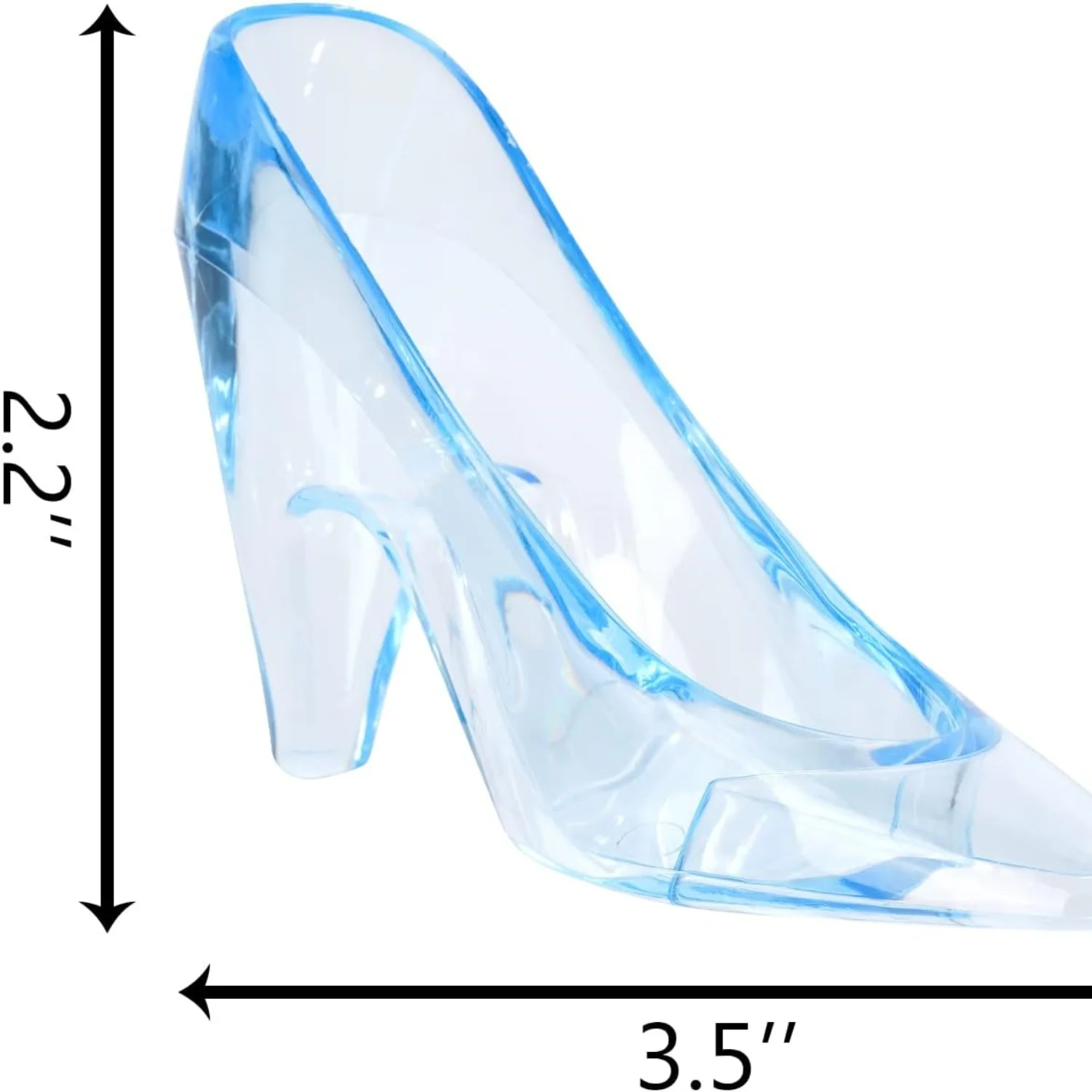 12PCS Mini Plastic Cinderella Slippers 3.5 Inch Glass Heels Princess for Wedding Birthday Party Table Candy Favors Decoration