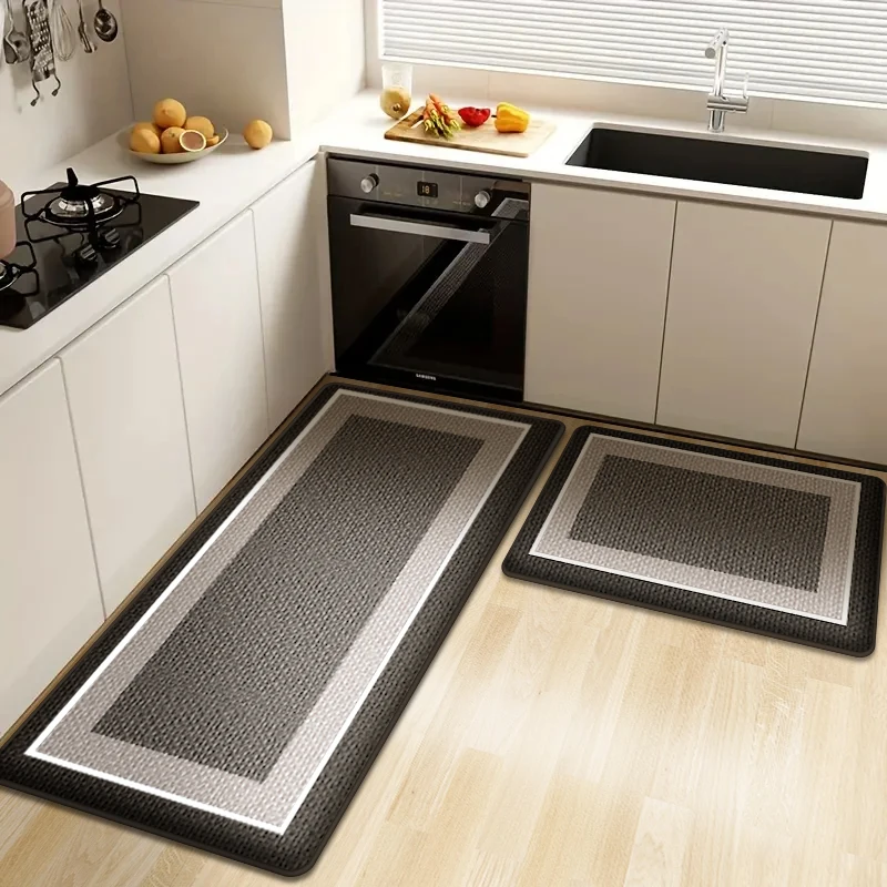 Quadratischer Küchenteppich Flanell-Plüsch-Bodenmatte Rutschfest Hochabsorbierend Weiche Flauschige Matte für Bad und Toilette