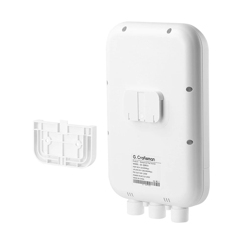 CN GC Q08CA RU 8 منافذ POE خارجية مقاومة للماء مع منفذي جيجابت وإرسال SFP | IEEE 802.3af/at 30W لكل منفذ | مسافة 250 متر #5